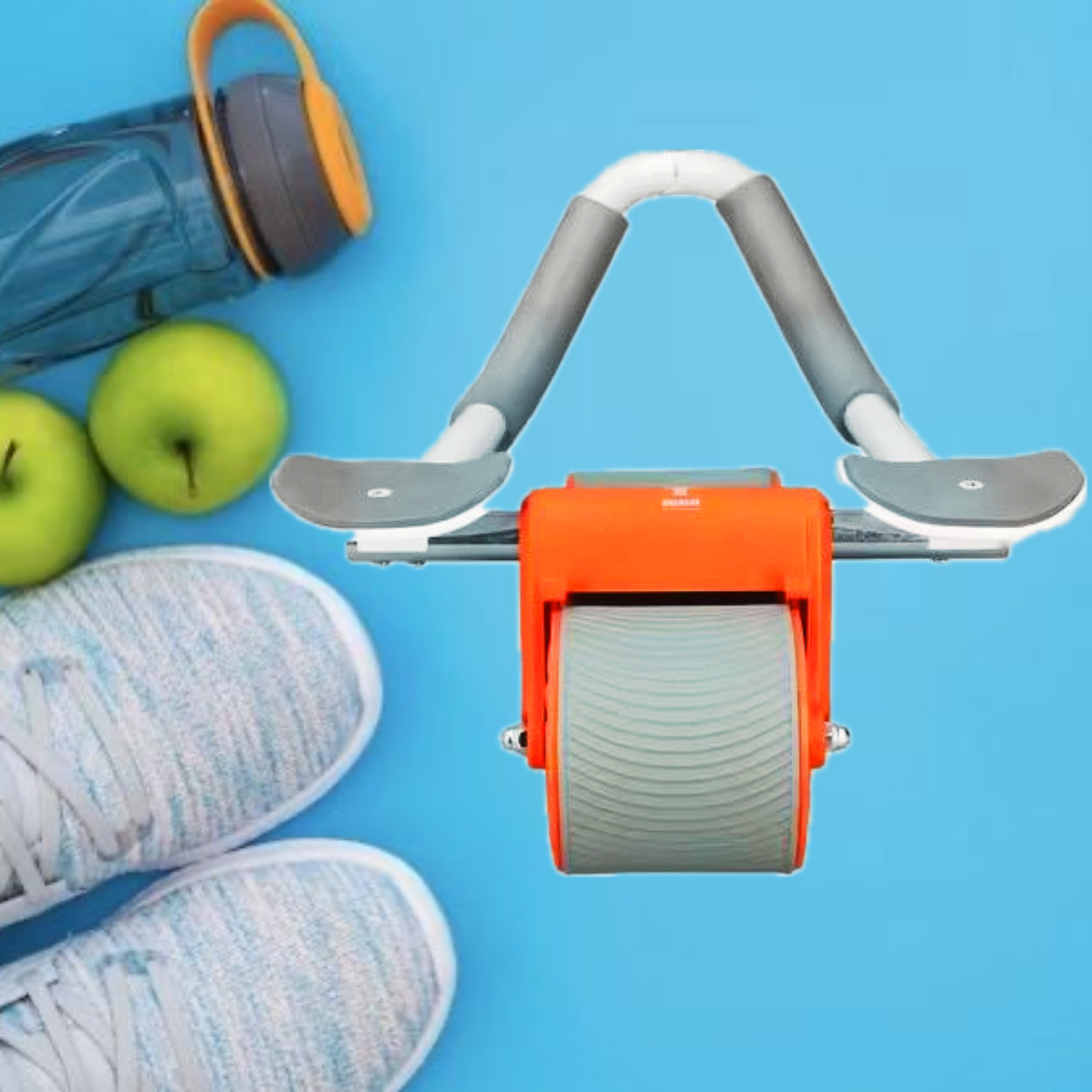 Фітнес-тренажер для живота Abs Wheel Roller колесо ролик для преса з тримачем смартфона