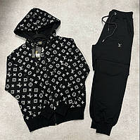Louis Vuitton Lux женский спортивный костюм стильный модный брендовый Луи Витон черный Lv87