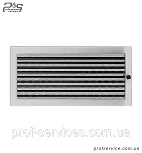 Вентиляційна решітка для каміна KRATKI шліфована прямокутна 22х45 см камінна решітка з жалюзі