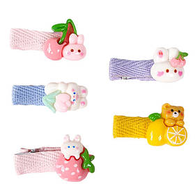 Шпилька для волосся "Фруктові звірі"10шт на блістері HC-003 KNZ