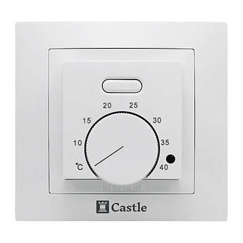 Терморегулятор механічний Castle AC308 (білий) для теплої підлоги