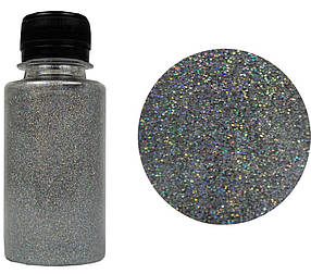 Гліттер (присипка) 100мл, голограма срібло ZA 100-6078 KNZ