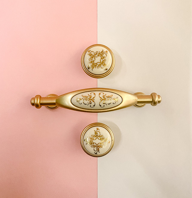 Ручки керамічні Romantic класичні в матовому золоті