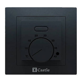 Терморегулятор механічний Castle AC308 - чорний глянець, для теплої підлоги