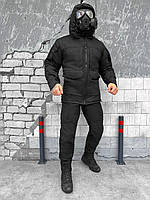 Форма зимняя черная теплая, костюм тактический полиция, форма черная для охраны, черная форма зим ky391