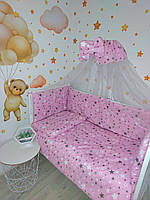 Набір постільної білизни у дитяче ліжечко - Бортики в ліжечко: конверт-плед - 8 предметів