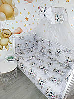 Набір постільної білизни у дитяче ліжечко - Бортики в ліжечко: конверт-плед - 8 предметів