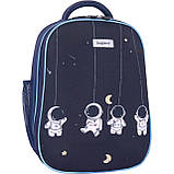 Рюкзак шкільний каркасний для хлопчика 1 2 3 4 5 клас, ортопедичний дитячий темно-синій портфель в школу, фото 2