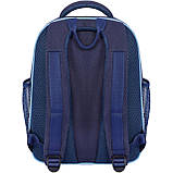 Рюкзак шкільний каркасний для хлопчика 1 2 3 4 5 клас, ортопедичний дитячий темно-синій портфель в школу, фото 4