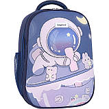 Рюкзак шкільний каркасний для хлопчика 1 2 3 4 5 клас, ортопедичний дитячий темно-синій портфель в школу, фото 9