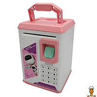 Детская игрушка сейф копилка на батарейках, розовый, от 6 лет, Bambi 906(Pink)