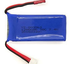 Акумулятор літій-полімерний 1200mAh 7.4V 163067 високострумовий 30C для MJX X101, X102H, Wltoys V262, V333 - фото 3 - id-p391778274