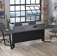 Офисный конференц стол длинный прямоугольный для переговоров в зал совещаний V-240 Антрацит Loft design
