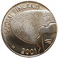 Фінляндія (Suomi) 100 марок, 2001 125 лет со дня рождения Айно Акте Серебро 0.925, 31g, ø 35mm