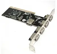 Контроллер PCI to 5шт USB2.0 (4ext. 1int) переходник плата расширения