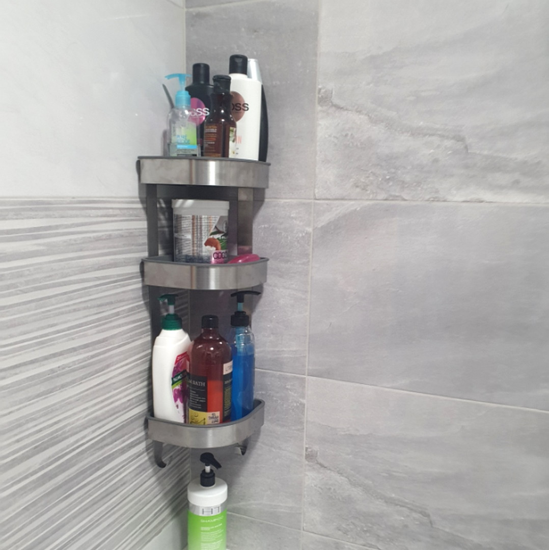 Кутова полиця у ванну неіржавка IKEA, Металеві полички для ванної кімнати, AST