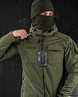 Тепла флісова кофта олива з капюшоном, армійські флісові кофти тепла, флісова куртка зсу ky391