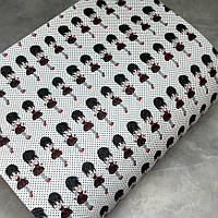 Екошкіра з малюнком, дівчинка у сукні горох, 20*30 см, шт