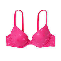 Бюстгальтер c пуш-ап в горошек розовый PINK Victoria's Secret Wear Everywhere Push-Up Bra