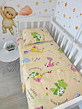 Комплект постільної білизни Qvatro Gold в дитяче ліжечко 120*60 см наволочка підковдра простирадло, фото 4