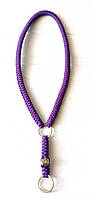 Тримач для бейджа з Тризубом плетений з паракорду, фіолетовий