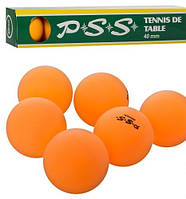 Теннисные мячики 6 штук, 40 мм, в коробке