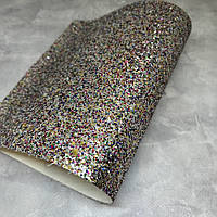 Екошкіра (крихта мікс), срібло, 20*30 см, арт 03522, 1 лист, Сріблястий