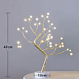 Бонсай, що світиться, дерево з LED освітленням Bonsai led tree light h20in N2 з декоративною гірляндою, фото 3