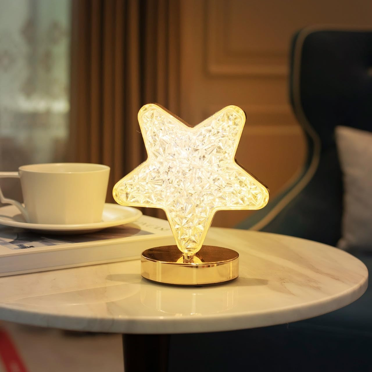 Скляна нічна лампа Starlight, у формі зірки, з 3 режимами освітлення