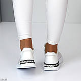 Білі літні жіночі шкіряні кросівки натуральна шкіра + текстильна сітка літо 2024 взуття жіноче, фото 5