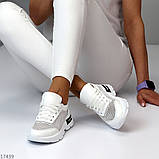 Білі літні жіночі шкіряні кросівки натуральна шкіра + текстильна сітка літо 2024 взуття жіноче, фото 9