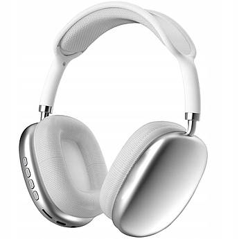 Бездротові навушники P9 Pro Max Bluetooth складані, срібло