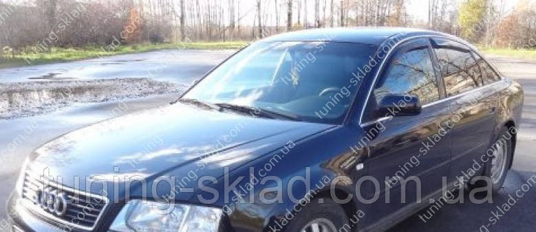 Ветровики окон Ауди А6 С5 (дефлекторы боковых окон Audi A6 C5) - фото 1 - id-p176123203