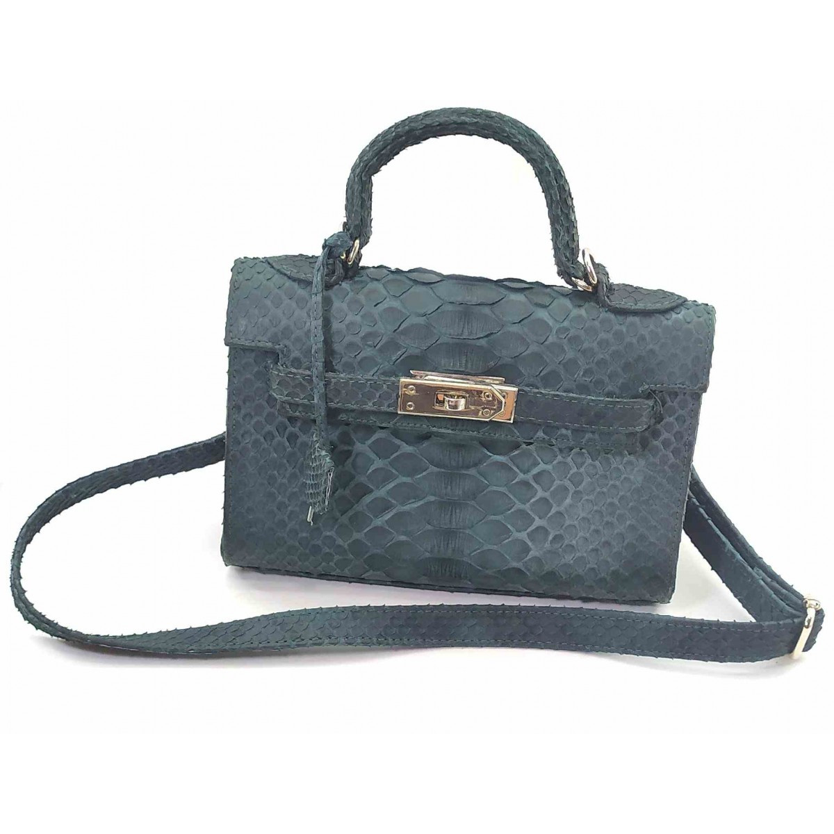 Жіноча сумка Piton Bags зі шкіри пітона 22х24х9 см Зелена (DN32804)