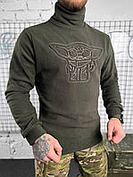 Мужская флисовая кофта хаки, военная флиска Йода, флисовая кофта олива зсу теплая ky391