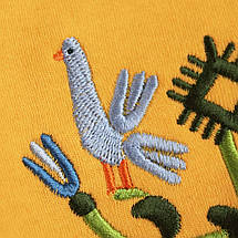 Жовтий боді для дитини з вишивкою птахів і квітів етно орнамент 56 62 68 74 80 86 92, фото 3