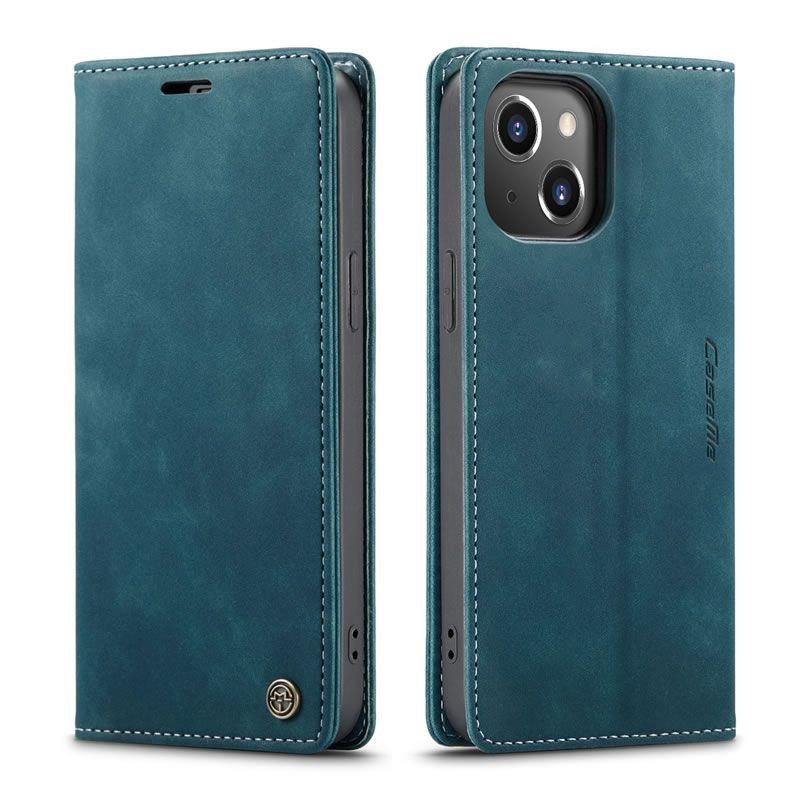 Чохол книжка Caseme з магнітом для iPhone 14 зелений гаманець