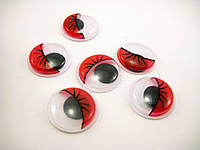 Червоні оченята з віями 18 мм. для в'язаних і м'яких іграшок Очі пластикові для виробів і рукоділля