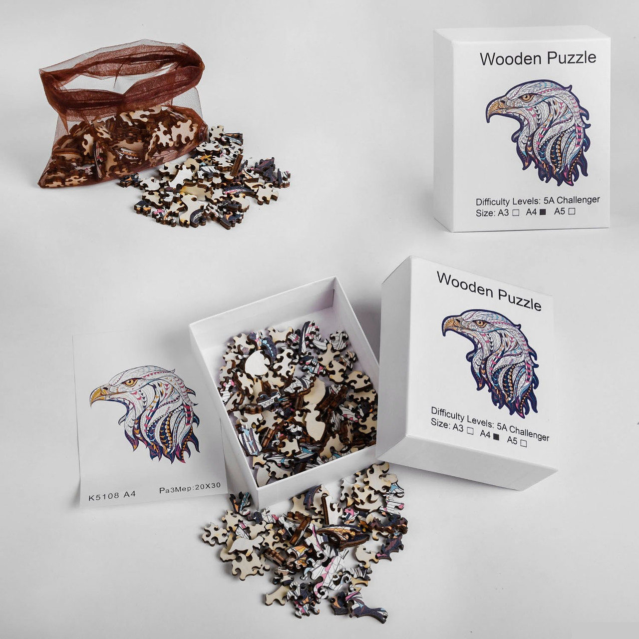 Пазли логічні До 5108 "Орел", дерев'яні, фігурні