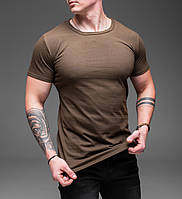 Мужская футболка хаки цвета casual хлопок XL