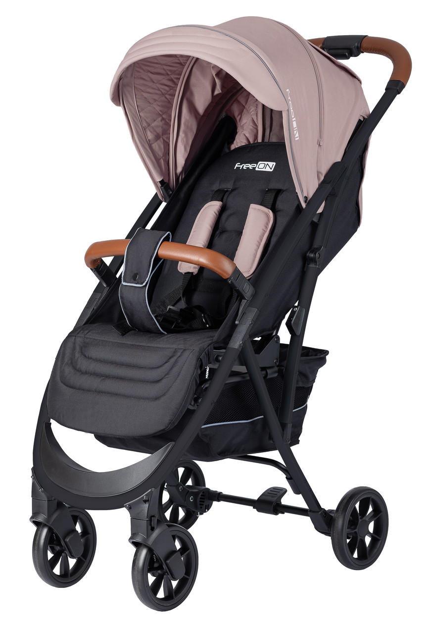 Дитяча прогулянкова коляска FreeON LUX Premium Beige-Black навантаження до 22 кг компактна