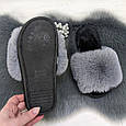 Тапочки хутряні жіночі сірі з чорною устілкою 2426_7, фото 5