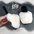 Тапочки хутряні жіночі білі з чорною устілкою 2426_7, фото 2
