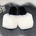 Тапочки хутряні жіночі білі з чорною устілкою 2426_7, фото 3