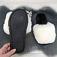 Тапочки хутряні жіночі білі з чорною устілкою 2426_7, фото 4