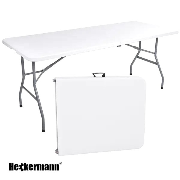 Стіл складний переносний Heckermann 180х74х74 White (XJM-Z180) Польща