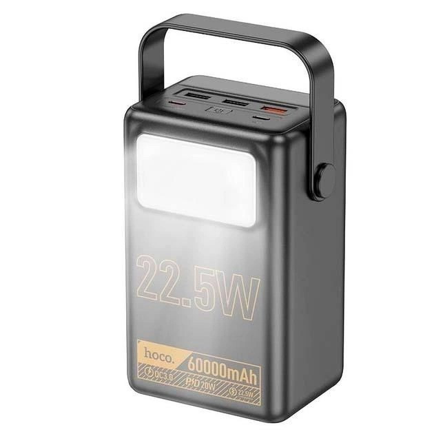 Павербанк на 60000mAh з LCD дисплеєм, ліхтариком та підтримкою зарядки 22.5W, модель Hoco J110 Powerful
