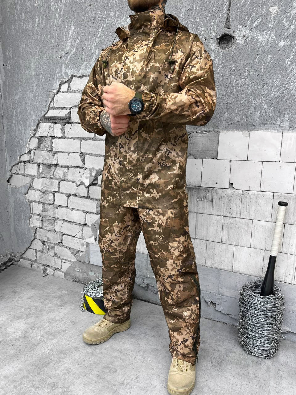 Військовий дощовик піксель, армійський костюм дощовик, костюм від дощу військовий костюм, костюм дощовик пік ky391