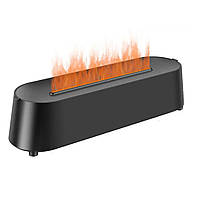 Портативный увлажнитель воздуха с эффектом пламени Flame Diffuser Humidifier Ночник с LED подсветкой Черный