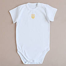М’ятний боді з тризубом для немовляти інтерлок 100% бавовна машинна вишивка розміри 56 62 68 74 80 86 92, фото 4